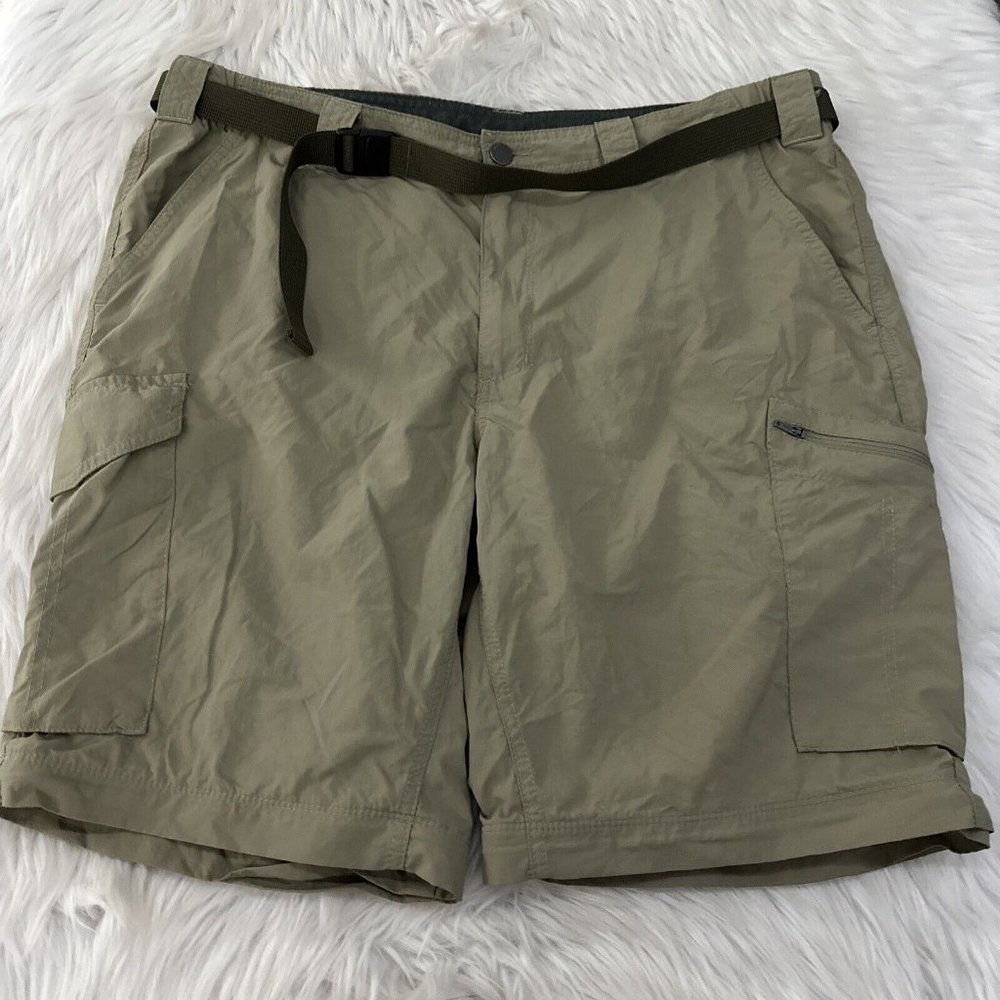 Columbia mens nylon beige outdoor hiking shorts 40 built in belt